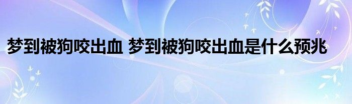 周公解梦，狗咬出血的预兆与解析